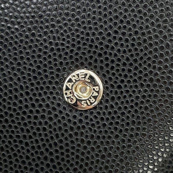 シャネル 二つ折り財布 ココマーク スモール フラップ ウォレット キャビアスキン AP4709 CHANEL 黒