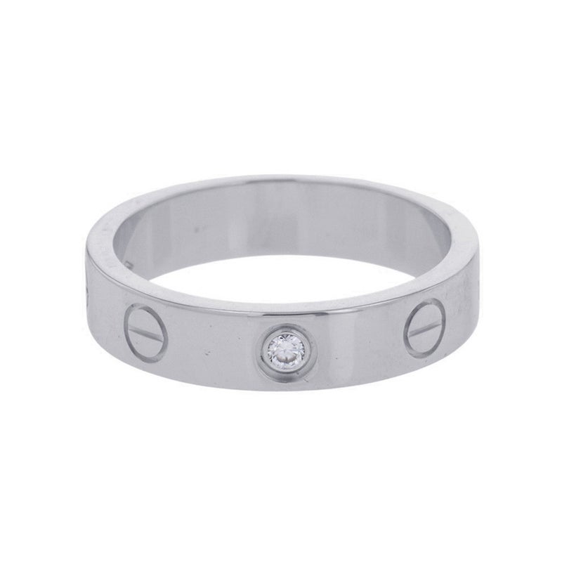 カルティエ リング LOVE リング SM スモール ダイヤ 1P 0.02ct K18WG サイズ49 B4050500 Cartier 指輪 ラブリング