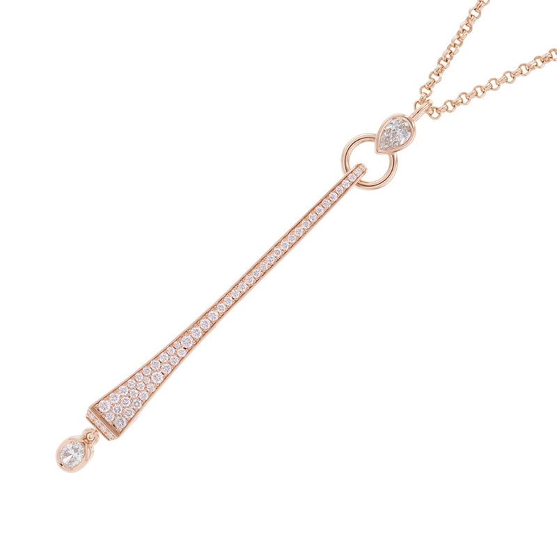 エルメス ネックレス クルー・ド・フォルジュ ドゥブルトゥール ダイヤ 69P 計1.13ct K18PGピンクゴールド HERMES ペンダント