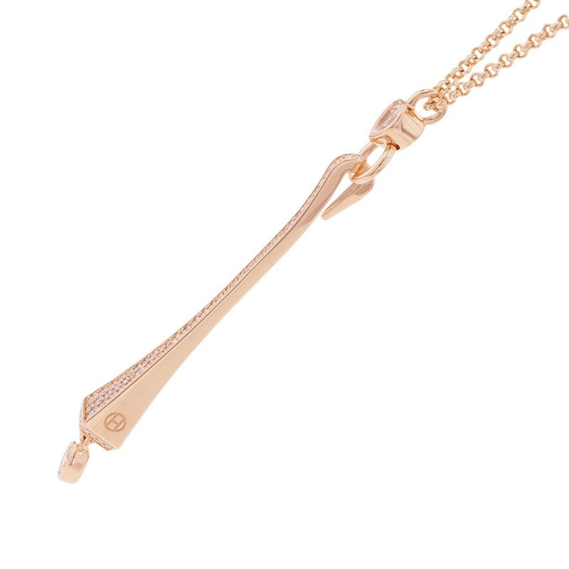 エルメス ネックレス クルー・ド・フォルジュ ドゥブルトゥール ダイヤ 69P 計1.13ct K18PGピンクゴールド HERMES ペンダント