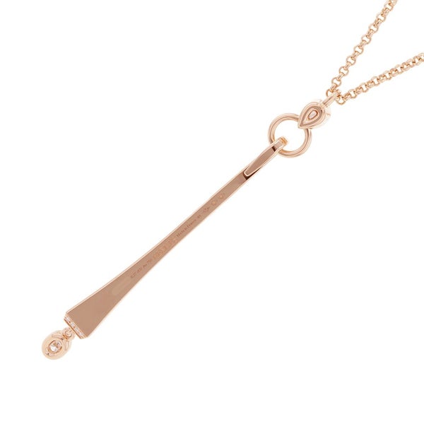 エルメス ネックレス クルー・ド・フォルジュ ドゥブルトゥール ダイヤ 69P 計1.13ct K18PGピンクゴールド HERMES ペンダント