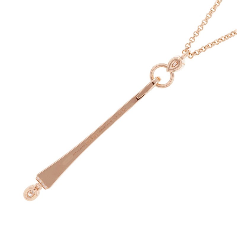 エルメス ネックレス クルー・ド・フォルジュ ドゥブルトゥール ダイヤ 69P 計1.13ct K18PGピンクゴールド HERMES ペンダント