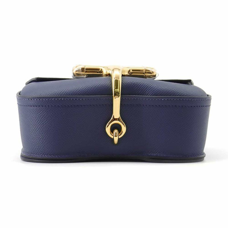 エルメス デッラ・カヴァッレリア ミニ ブルーネイビー/ゴールド金具 ヴォーエプソン B刻印