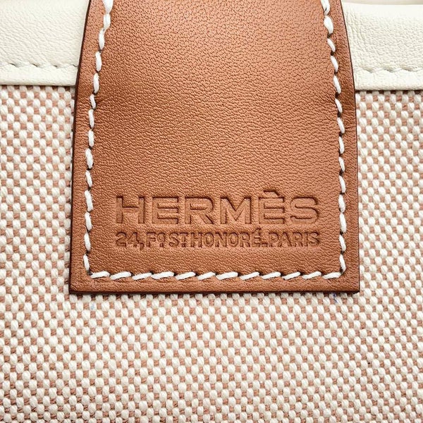 エルメス スティープル25 ゴールド/エクリュ/シルバー金具 トワルアッシュ/スイフト U刻印 チャーム付き