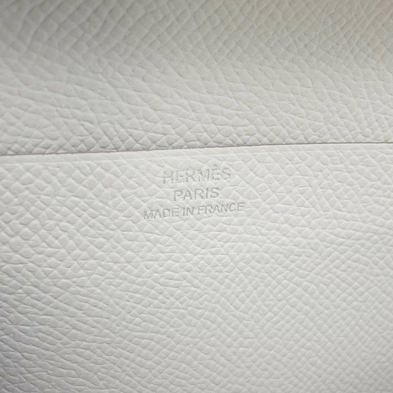 エルメス 長財布 ベアンスフレ マチ有り グリスペール/シルバー金具 ヴォーエプソン B刻印 HERMES 財布