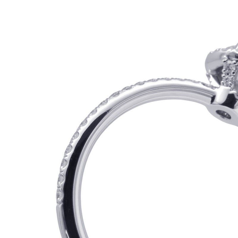 ハリーウィンストン リング ラウンドカット マイクロパヴェ ダイヤ 中石0.51ct Pt950プラチナ サイズ約12.5号 GIA鑑定書付き