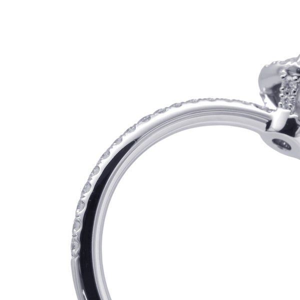 ハリーウィンストン リング ラウンドカット マイクロパヴェ ダイヤ 中石0.51ct Pt950プラチナ サイズ約12.5号 GIA鑑定書付き