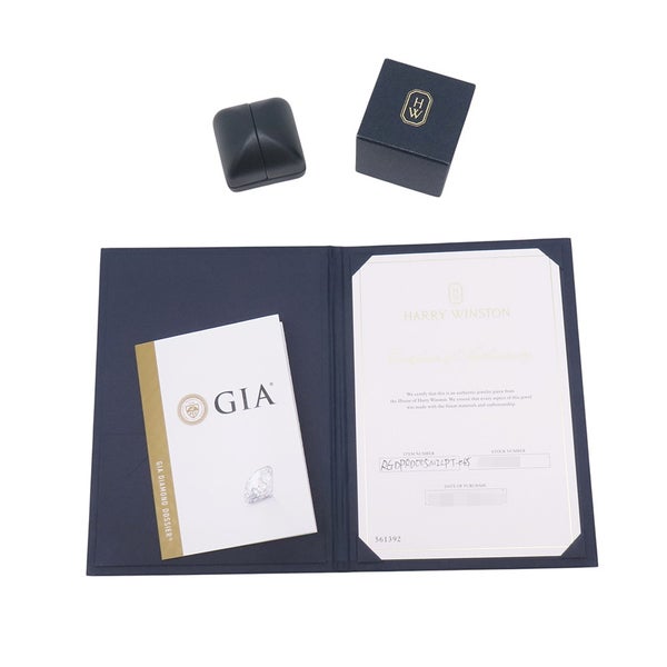 ハリーウィンストン リング ラウンドカット マイクロパヴェ ダイヤ 中石0.51ct Pt950プラチナ サイズ約12.5号 GIA鑑定書付き