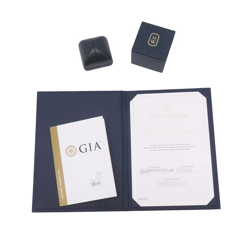 ハリーウィンストン リング ラウンドカット マイクロパヴェ ダイヤ 中石0.51ct Pt950プラチナ サイズ約12.5号 GIA鑑定書付き