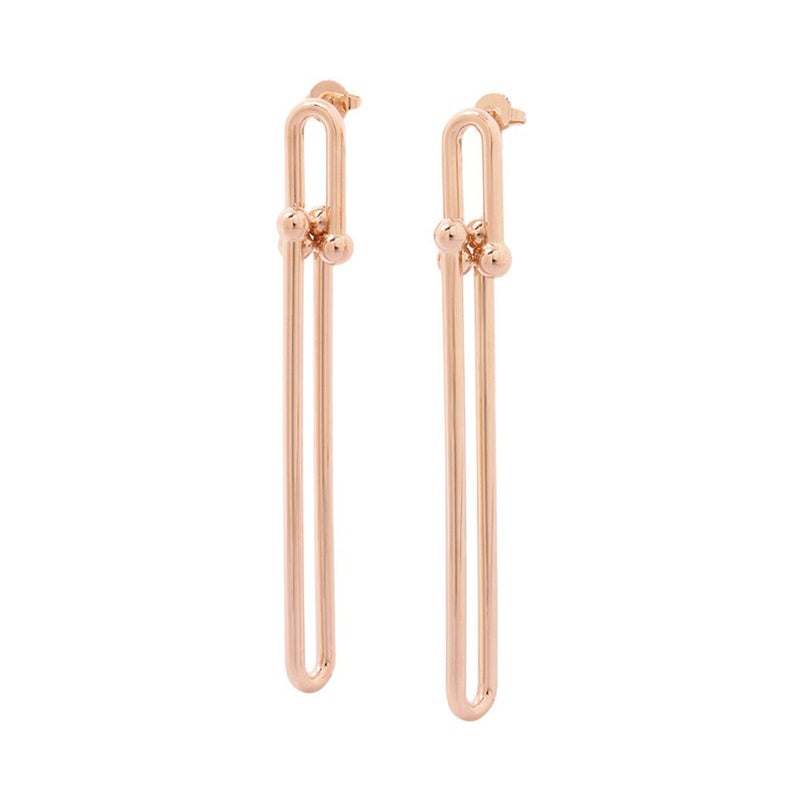 ティファニー ピアス ハードウェア ダブルロング リンク K18PGピンクゴールド Tiffany&Co. ジュエリー