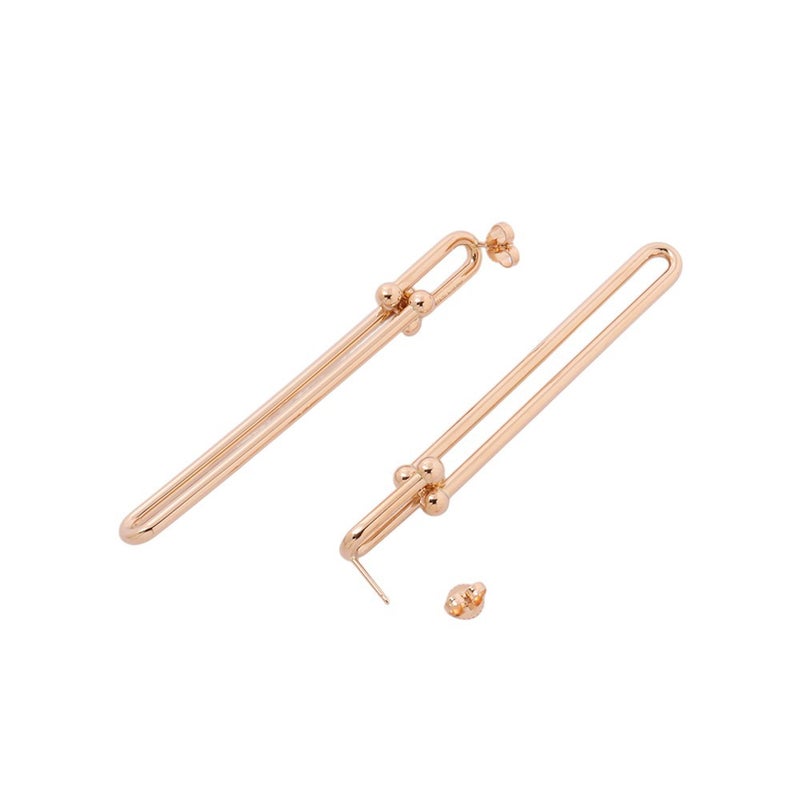ティファニー ピアス ハードウェア ダブルロング リンク K18PGピンクゴールド Tiffany&Co. ジュエリー