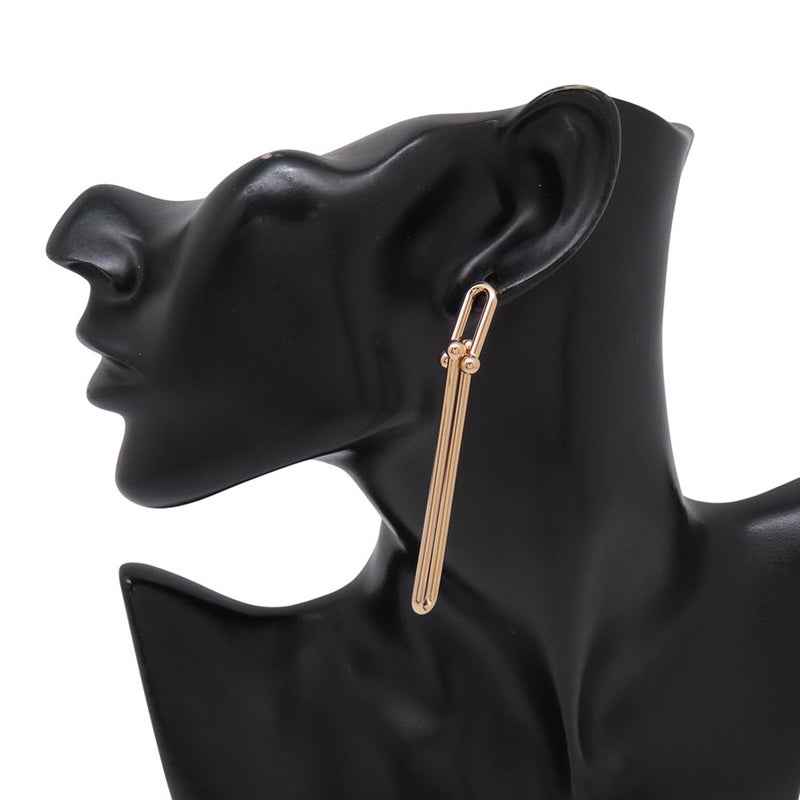 ティファニー ピアス ハードウェア ダブルロング リンク K18PGピンクゴールド Tiffany&Co. ジュエリー