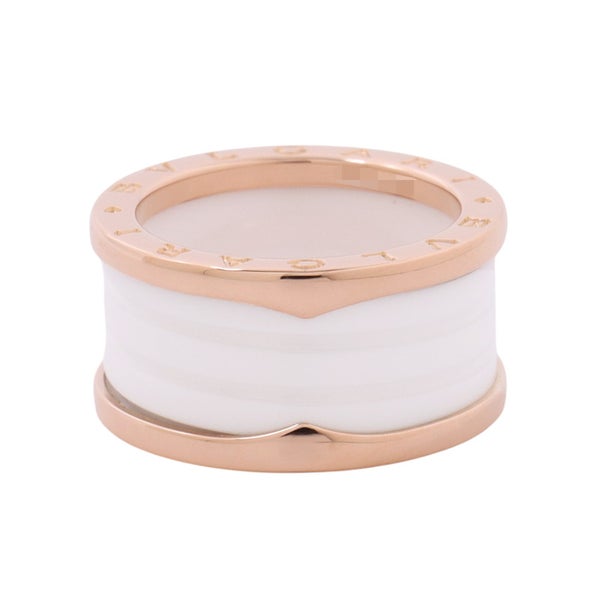 ブルガリ リング ビーゼロワン B-ZERO1 4バンド K18PGピンクゴールド/ホワイトセラミック リングサイズ57 BVLGARI 指輪