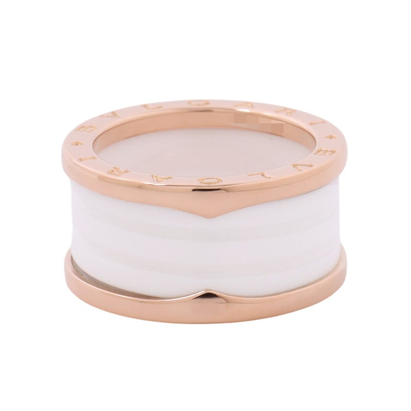 ブルガリ リング ビーゼロワン B-ZERO1 4バンド K18PGピンクゴールド/ホワイトセラミック リングサイズ57 BVLGARI 指輪