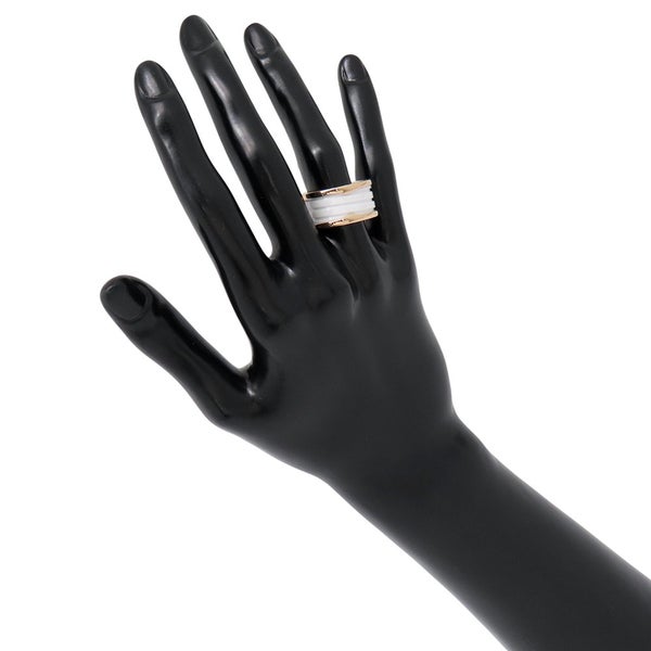 ブルガリ リング ビーゼロワン B-ZERO1 4バンド K18PGピンクゴールド/ホワイトセラミック リングサイズ57 BVLGARI 指輪