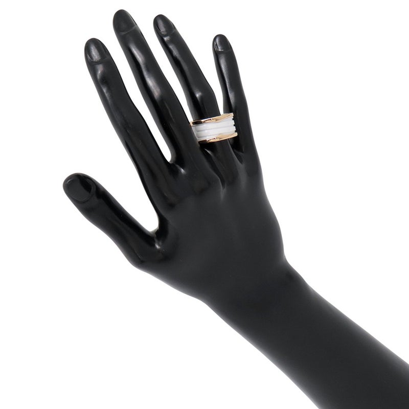 ブルガリ リング ビーゼロワン B-ZERO1 4バンド K18PGピンクゴールド/ホワイトセラミック リングサイズ57 BVLGARI 指輪