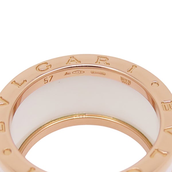 ブルガリ リング ビーゼロワン B-ZERO1 4バンド K18PGピンクゴールド/ホワイトセラミック リングサイズ57 BVLGARI 指輪