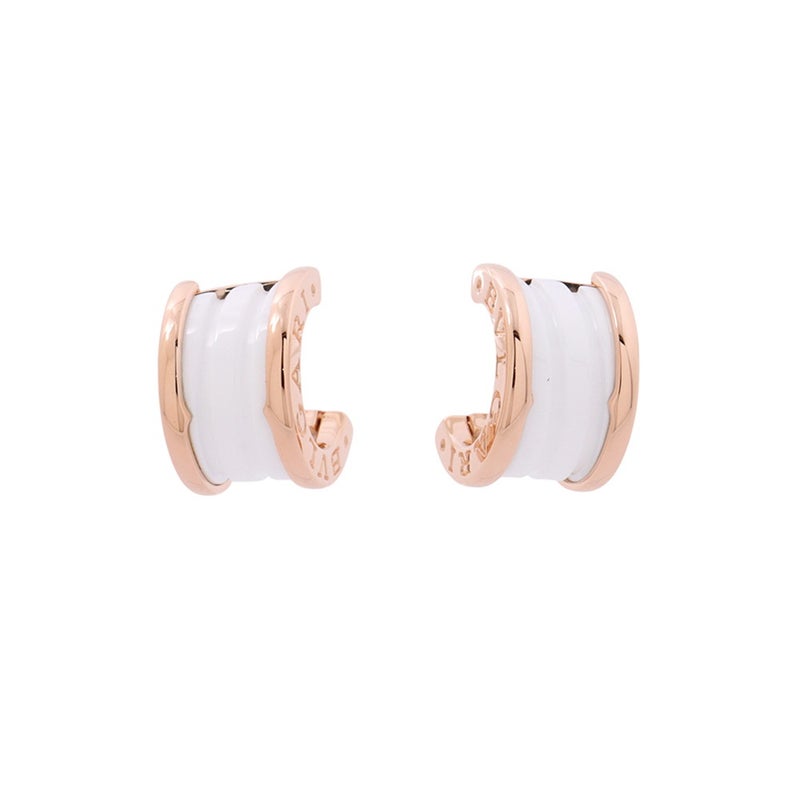 ブルガリ ピアス ビーゼロワン B-zero1 ピアス K18PGピンクゴールド/ホワイトセラミック 346464 BVLGARI