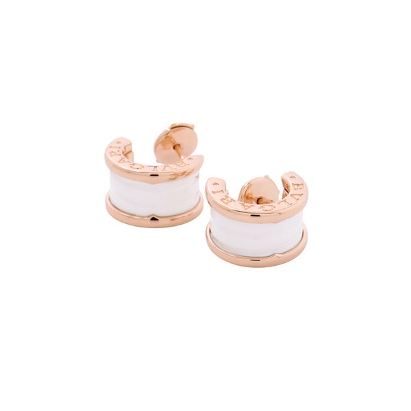 ブルガリ ピアス ビーゼロワン B-zero1 ピアス K18PGピンクゴールド/ホワイトセラミック 346464 BVLGARI