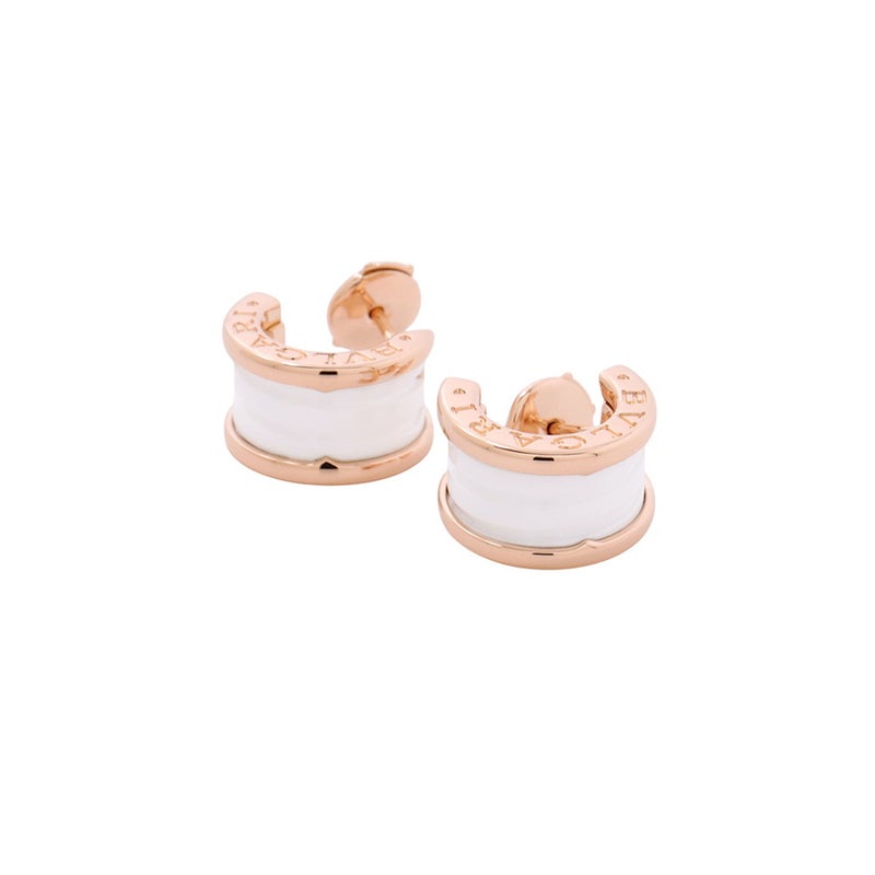 ブルガリ ピアス ビーゼロワン B-zero1 ピアス K18PGピンクゴールド/ホワイトセラミック 346464 BVLGARI
