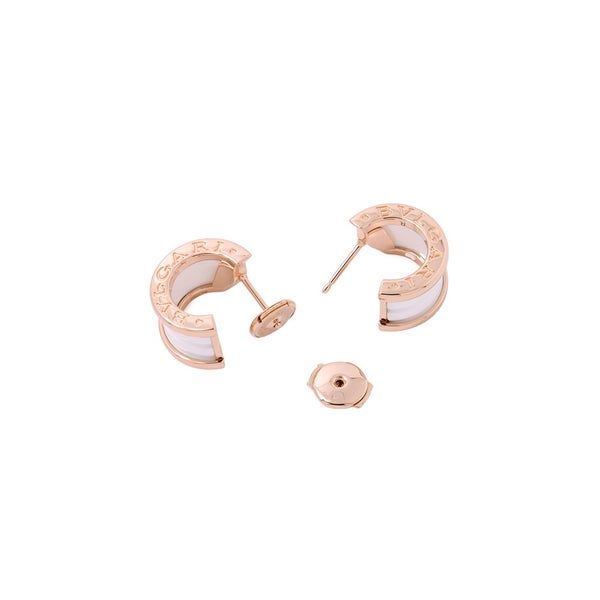 ブルガリ ピアス ビーゼロワン B-zero1 ピアス K18PGピンクゴールド/ホワイトセラミック 346464 BVLGARI