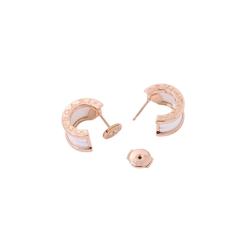 ブルガリ ピアス ビーゼロワン B-zero1 ピアス K18PGピンクゴールド/ホワイトセラミック 346464 BVLGARI