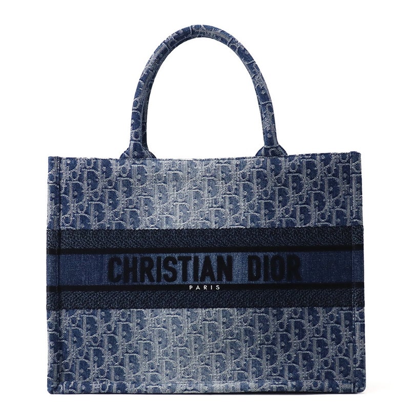 クリスチャン・ディオール トートバッグ デニム ブックトート ミディアム キャンバス Christian Dior バッグ