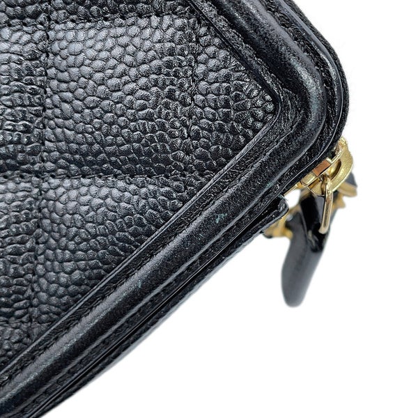 シャネル チェーンウォレット CCフィリグリー キャビアスキン A84450 CHANEL 長財布 黒
