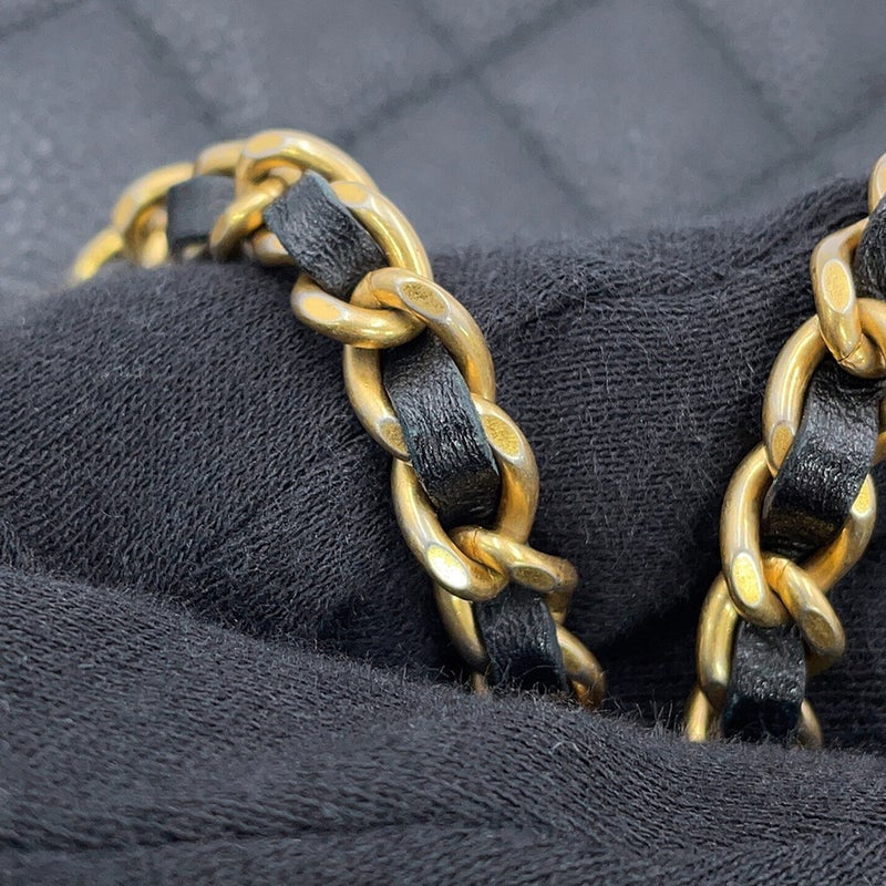 シャネル チェーンウォレット CCフィリグリー キャビアスキン A84450 CHANEL 長財布 黒