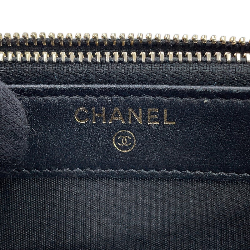 シャネル チェーンウォレット CCフィリグリー キャビアスキン A84450 CHANEL 長財布 黒