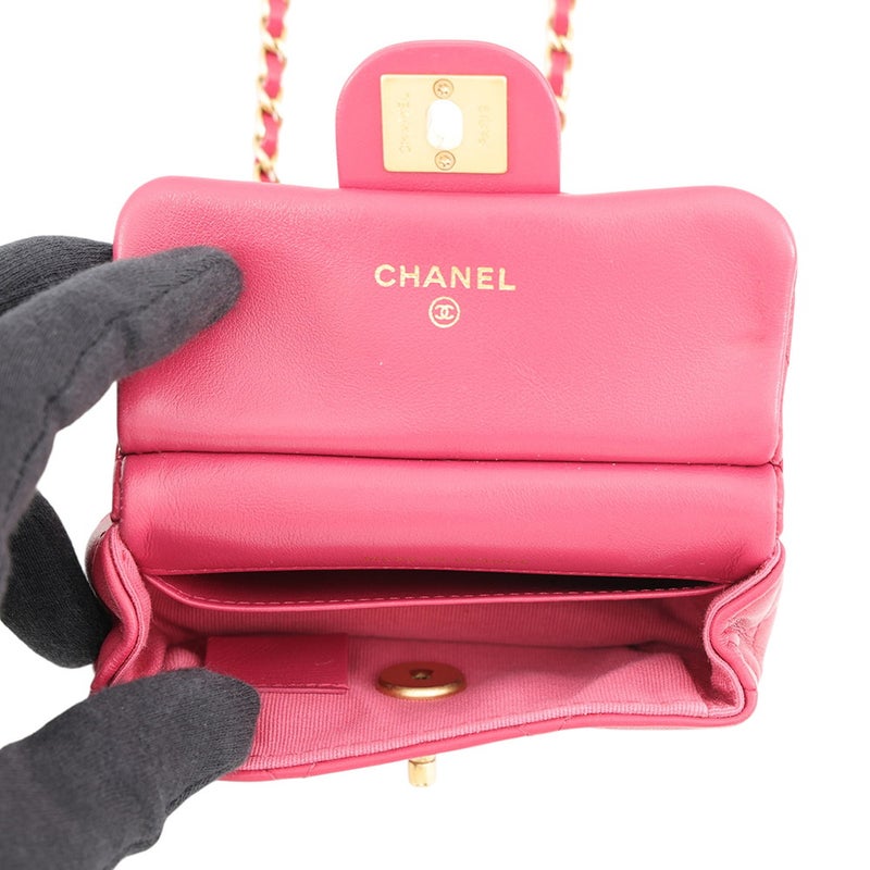シャネル チェーンショルダーバッグ マトラッセ ココマーク ラムスキン AP2271 CHANEL