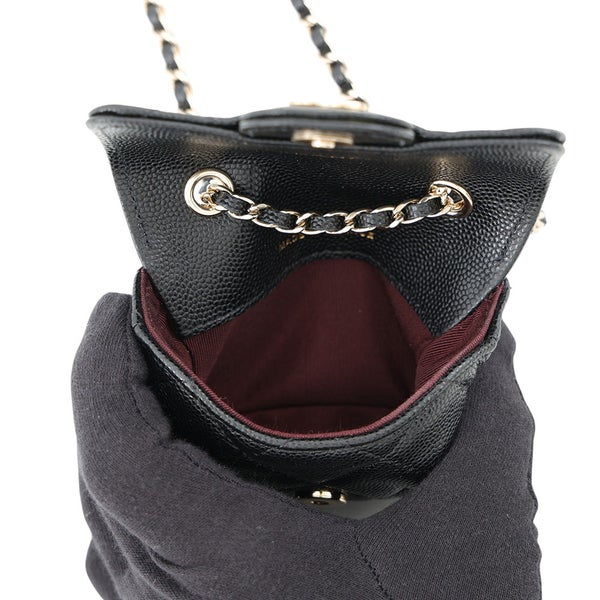 シャネル ウエストポーチ マトラッセ ココマーク キャビアスキン AP1952 CHANEL ベルトバッグ 黒