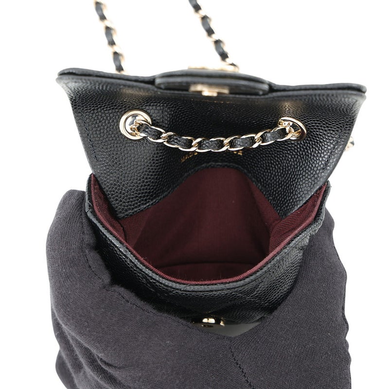 シャネル ウエストポーチ マトラッセ ココマーク キャビアスキン AP1952 CHANEL ベルトバッグ 黒