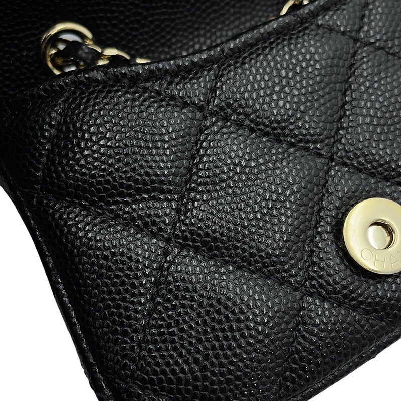 シャネル ウエストポーチ マトラッセ ココマーク キャビアスキン AP1952 CHANEL ベルトバッグ 黒
