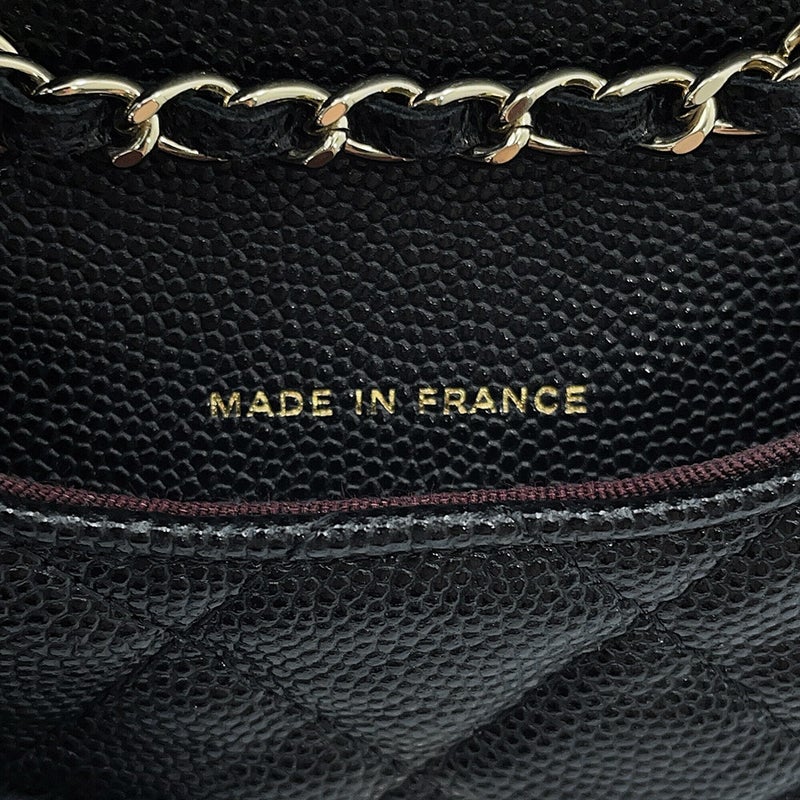 シャネル ウエストポーチ マトラッセ ココマーク キャビアスキン AP1952 CHANEL ベルトバッグ 黒