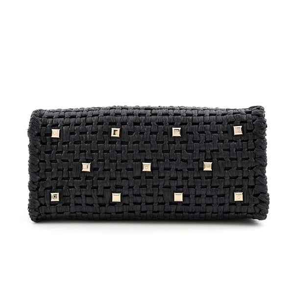 サルヴァトーレ・フェラガモ ハンドバッグ スタジオ ラフィア 211101 Ferragamo 2way 黒