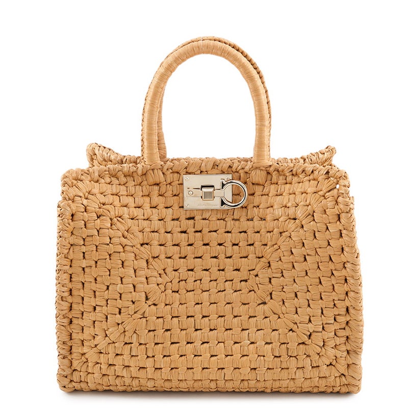 サルヴァトーレ・フェラガモ ハンドバッグ スタジオ ラフィア 211101 Ferragamo