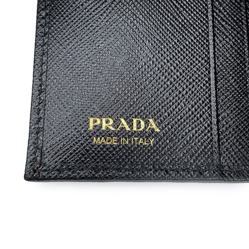 プラダ 財布 サフィアーノレザー トライアングルロゴ ウォレット 1MV204 PRADA 黒
