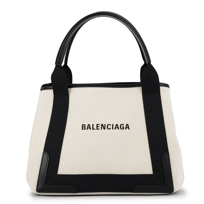 バレンシアガ トートバッグ ネイビーカバス S ポーチ付 339933 BALENCIAGA バッグ 黒 白