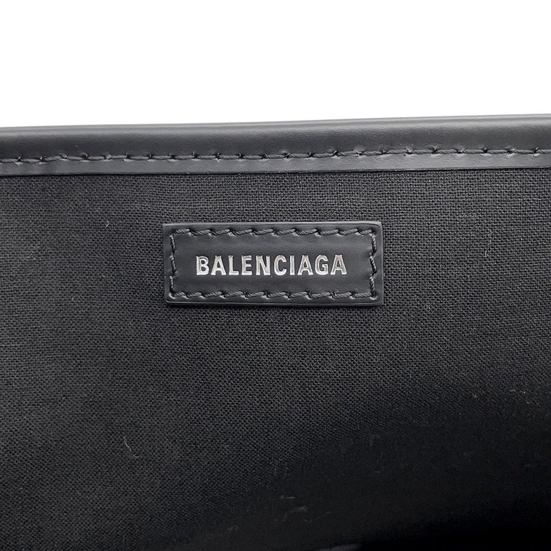 バレンシアガ トートバッグ ネイビーカバス S ポーチ付 339933 BALENCIAGA バッグ 黒 白