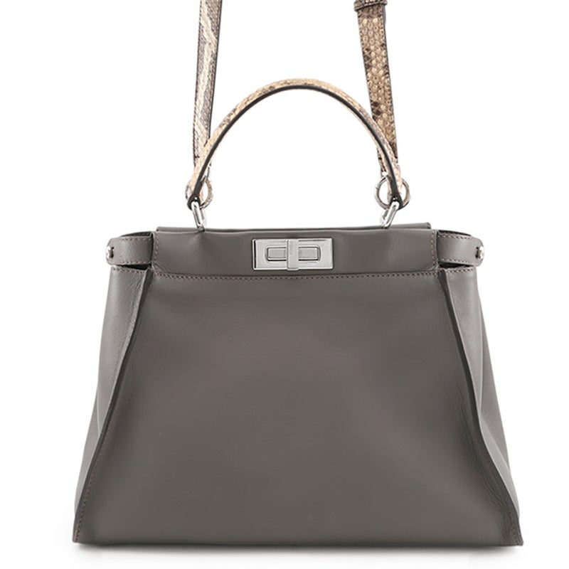 フェンディ ハンドバッグ ピーカブー レギュラー レザー/パイソン 8BN290 FENDI 2wayショルダー