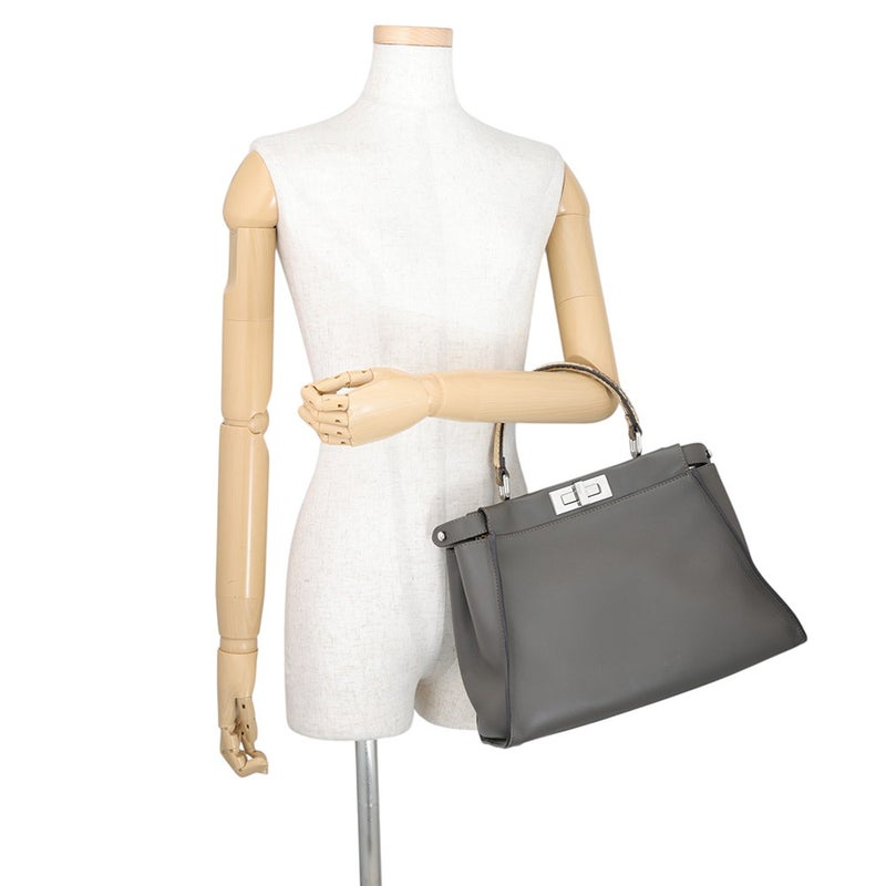 フェンディ ハンドバッグ ピーカブー レギュラー レザー/パイソン 8BN290 FENDI 2wayショルダー