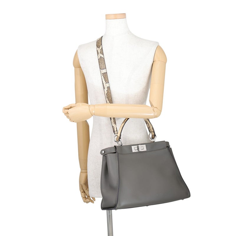 フェンディ ハンドバッグ ピーカブー レギュラー レザー/パイソン 8BN290 FENDI 2wayショルダー