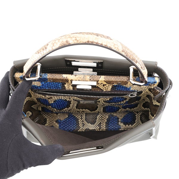 フェンディ ハンドバッグ ピーカブー レギュラー レザー/パイソン 8BN290 FENDI 2wayショルダー