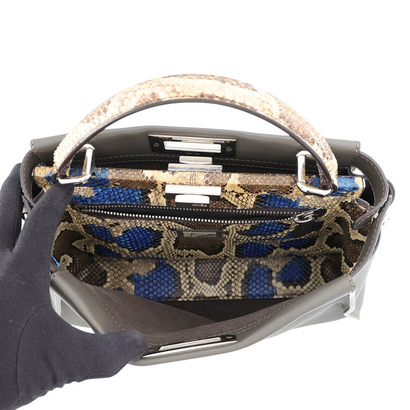 フェンディ ハンドバッグ ピーカブー レギュラー レザー/パイソン 8BN290 FENDI 2wayショルダー