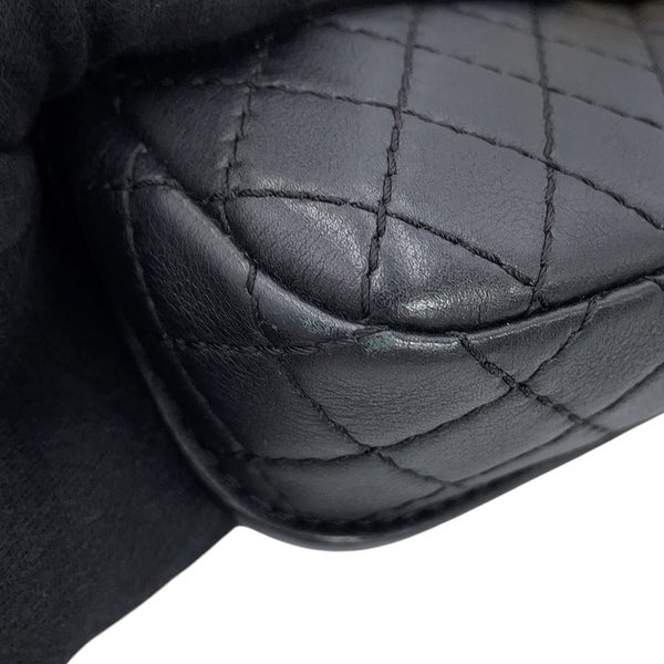 シャネル ウエストバッグ ココマーク マトラッセ レザー/ツイード CHANEL ベルトバッグ 黒