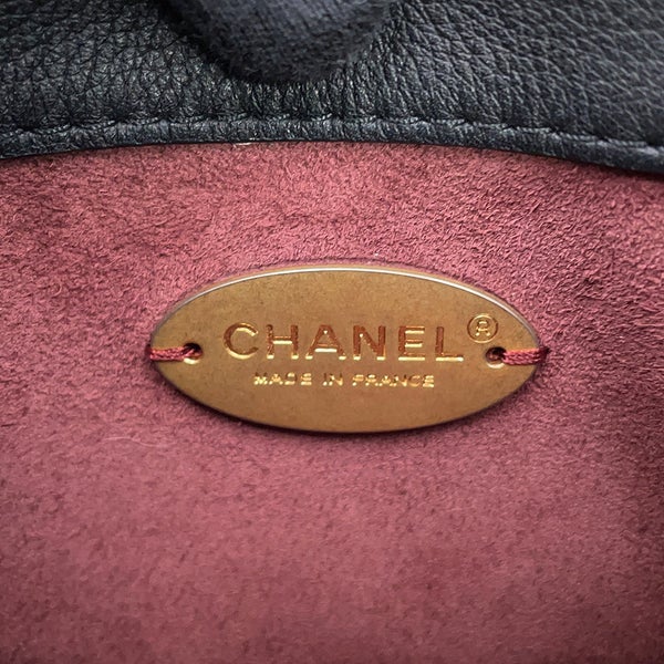 シャネル ウエストバッグ ココマーク マトラッセ レザー/ツイード CHANEL ベルトバッグ 黒
