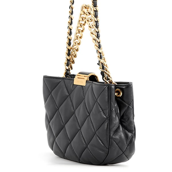 シャネル チェーンショルダーバッグ マトラッセ ココマーク ラムスキン AS3475 CHANEL  2way 黒