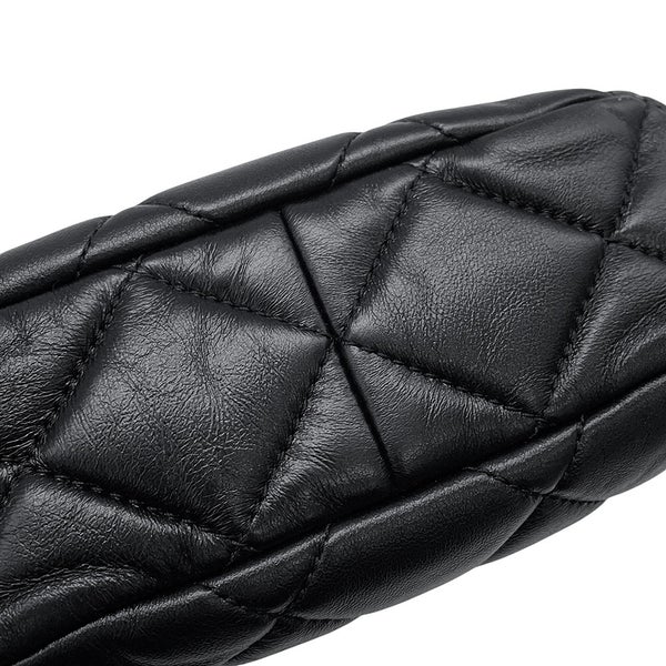 シャネル チェーンショルダーバッグ マトラッセ ココマーク ラムスキン AS3475 CHANEL  2way 黒