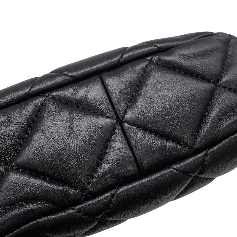 シャネル チェーンショルダーバッグ マトラッセ ココマーク ラムスキン AS3475 CHANEL  2way 黒